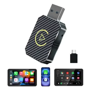 2026 Upgraded 2-in-1 Wireless Carplay Adapter for Both Apple & Android - Quick Connection Converts Wired to Wireless - Suitable for Factory Wired Carplay Cars