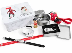 Ronaldo Gift Bundle(1 CR7 gift box+1 Keychain+1 Figure+1 Necklace+2 Rings+5 wristbands+1 Commemorative Coin)