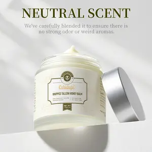 Organic Whipped Grass-Fed Beef Tallow Balm with Raw Manuka Honey – All-Natural Moisturizing Cream for Face, Body & Lips – Handmade Skin Care for Soft, Smooth & Nourished Skin – 4 Oz Jar