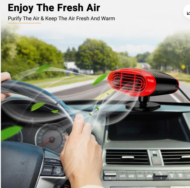 1000W 12V Portable Heater & Cooling Fan – Essential for Cars, Trucks, SUVs | Reliable Defroster & Demister for American Drivers