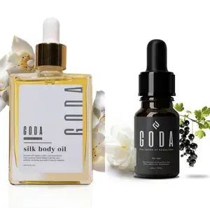 Goda Silk Body Oil 1.79 liters in size. It features alightweight fragrance formula that combines the scents ofvanilla, lavender, and cocoa, helping to keep the skin firmand smooth throughout the day. A bottle of perfume isincluded as a gift