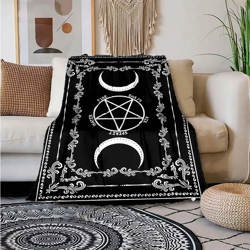1pc Witchcraft Pentagram Flannel Blanket - Machine Washable Household Multipurpose Soft Warm Blanket for Chair Sofa Bed, Ideal Birthday Graduation Gift for Friends and Relatives, Machine Wash