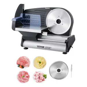 VEVOR Meat Slicer, 7.5 inch Electric Deli Food Slicer, 180W Meat Cutter with two Premium SUS420 Blades, 0-0.6 inch Adjustable Thickness, Food Slicer Machine for Meat, Hard Bread and Cheese, Home Use