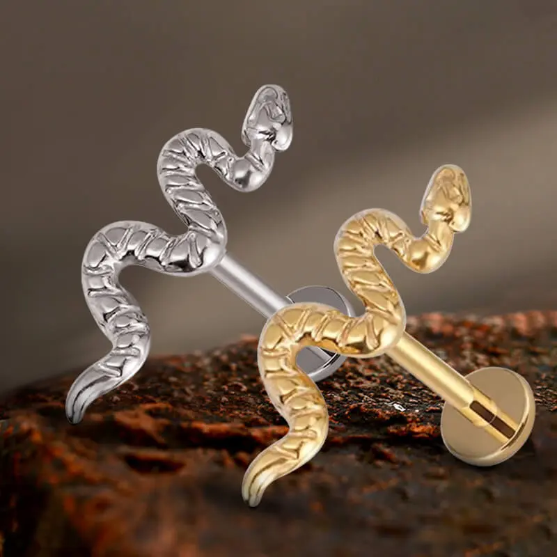 GTHIC Snake Titanium Septum Piercing Lip Ring Animal Jewelry Accessories Hypoallergenic Design for Men Women
