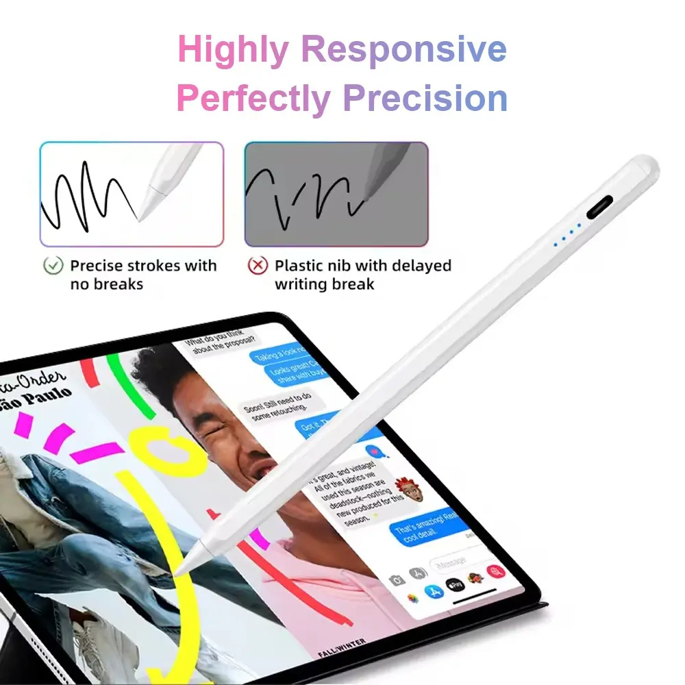 Universal Touch Pen, Touch Stylus | Fast Charging & Palm Rejection | One-Click Power On | Magnetic Fixing | Replaceable Nib | Long Battery Life