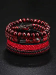 Men's Fashionable Arrow Decor Beads Bracelets & Braid Bracelet, Casual Trendy Braid Design Bracelet, Fashion Accessories for Daily Decoration
