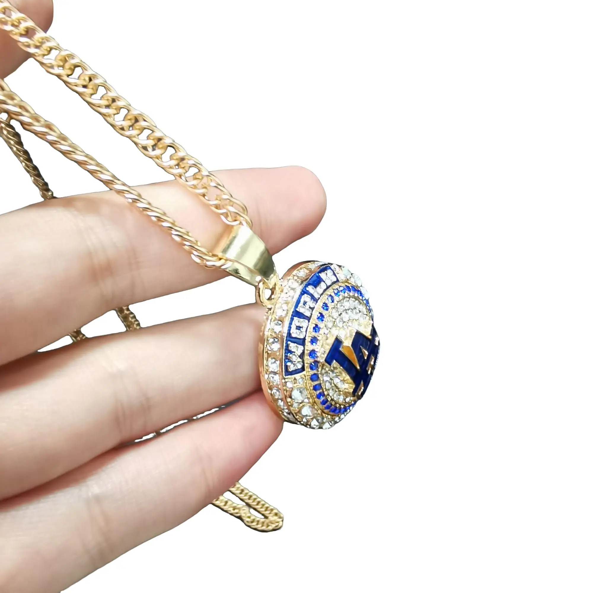 World-Class Baseball Championship Ring Pendant, Dodgers Pendant, Perfect Gift for Sports Enthusiasts, Exquisite Jewelry Gift, High-Quality Design, Elegant Desktop Decoration, Circular Pendant