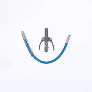 Oil nozzle for grease gun; double-handled clamp-lock high-pressure grease gun nozzle; electric/air-powered grease gun nozzle head; flat-tip grease injection nozzle