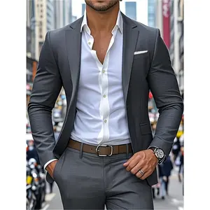 2pcs Classic Suit Set- Men's Formal Wear- High Quality, Comfortable Fit, Stylish Jacket and Pants Combo for Weddings, Parties, Formal Events, Business Meetings, and Special Occasions