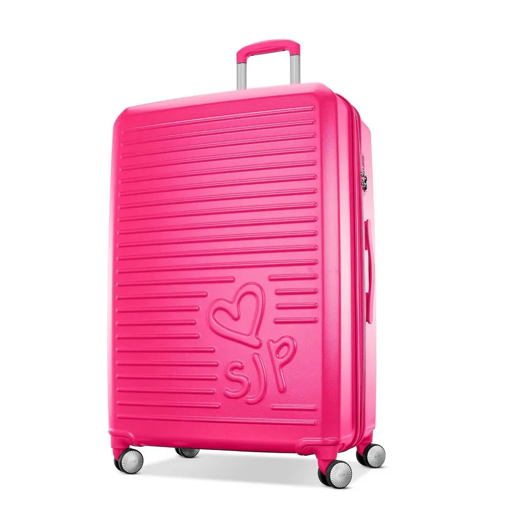 Sarah Jessica Parker Signature Hardside Expandable Large Checked Spinner Suitcase - Candy