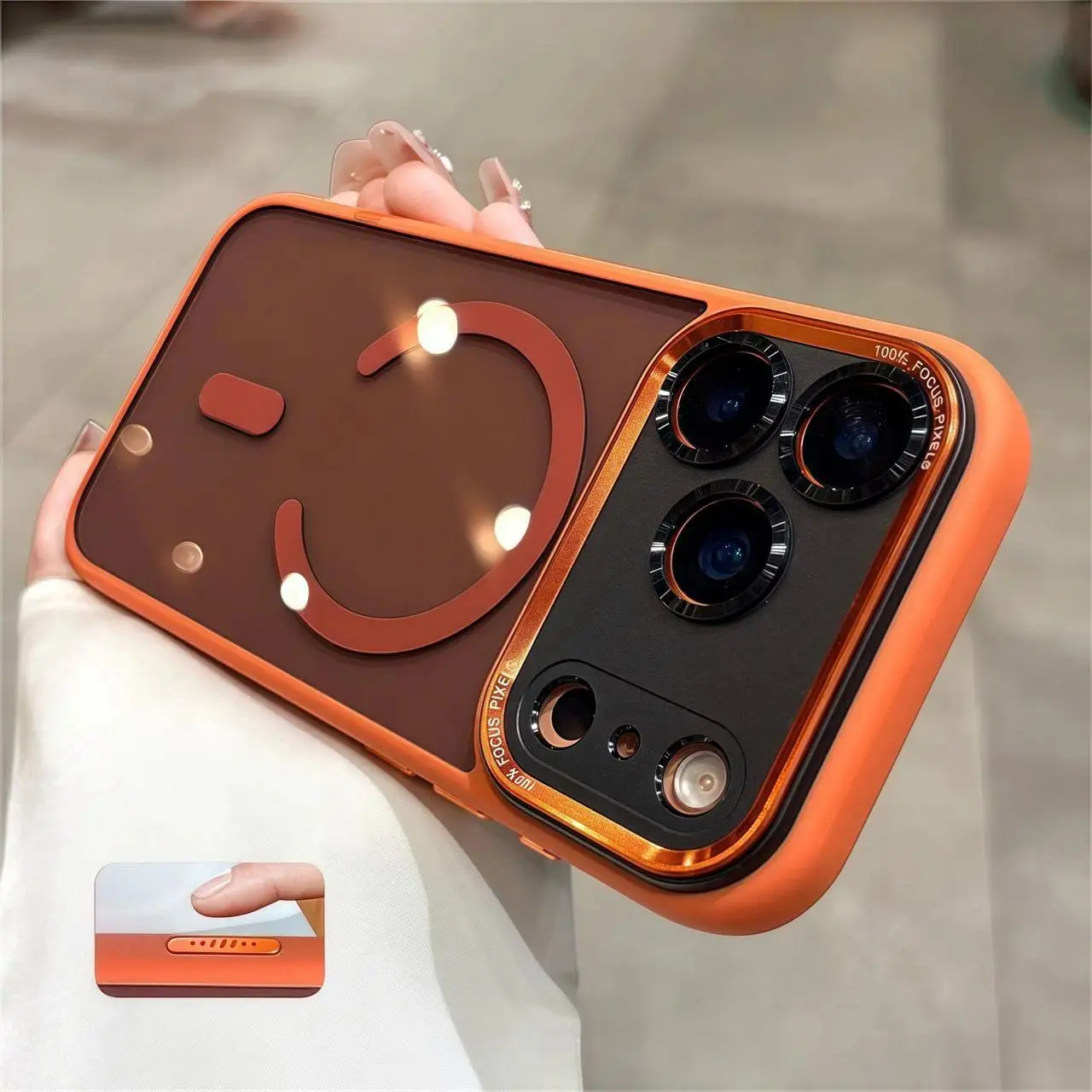 Multi-Model Silicone Soft Case with Tempered Glass Screen Protector - Orange Liquid Skin-Sense Magnetic TPU-Polycarbonate Shockproof Cover for iPhone 17 Pro Max,17 Series,16,15,Air Mobile Phone Accessory