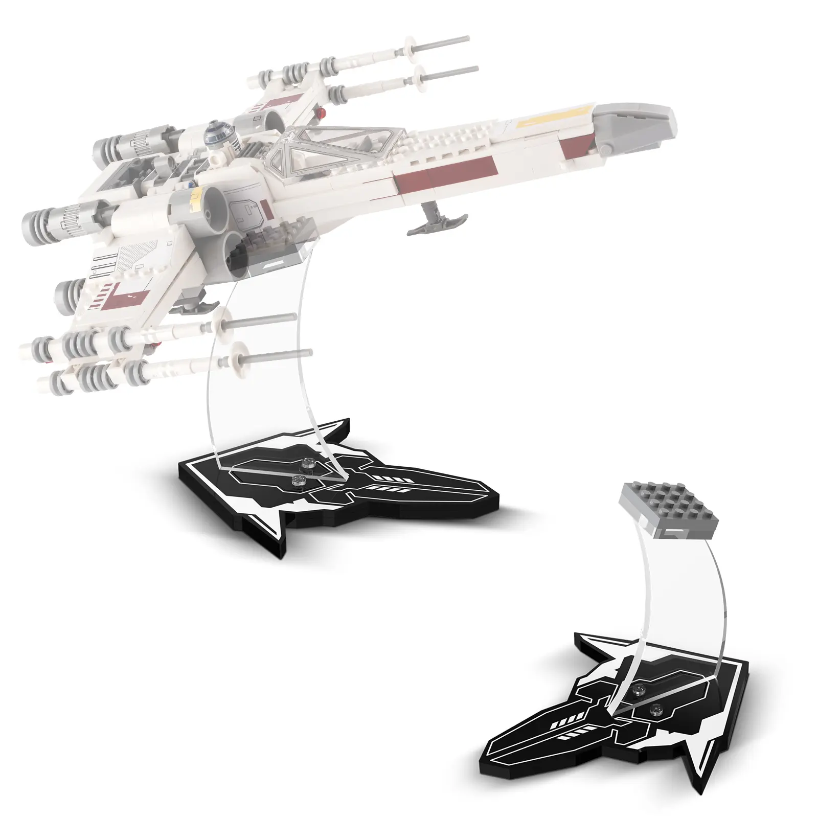 Acrylic Display Stand for 75325/ 75301 /75333 /75273 /75102 /75218 X-wing Starfighter, Bracket for Mando N-1 Fighter 75325, Multifunctional Stand for 75347 TIE Bomb