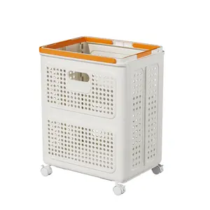 Foldable Dirty Clothes Basket Home New Laundry Basket Storage Large Organizer Bin Bathroom Dirty Clothing Holder Wheeled Laundry Basket Folding Laundry Basket Laundry Hamper
