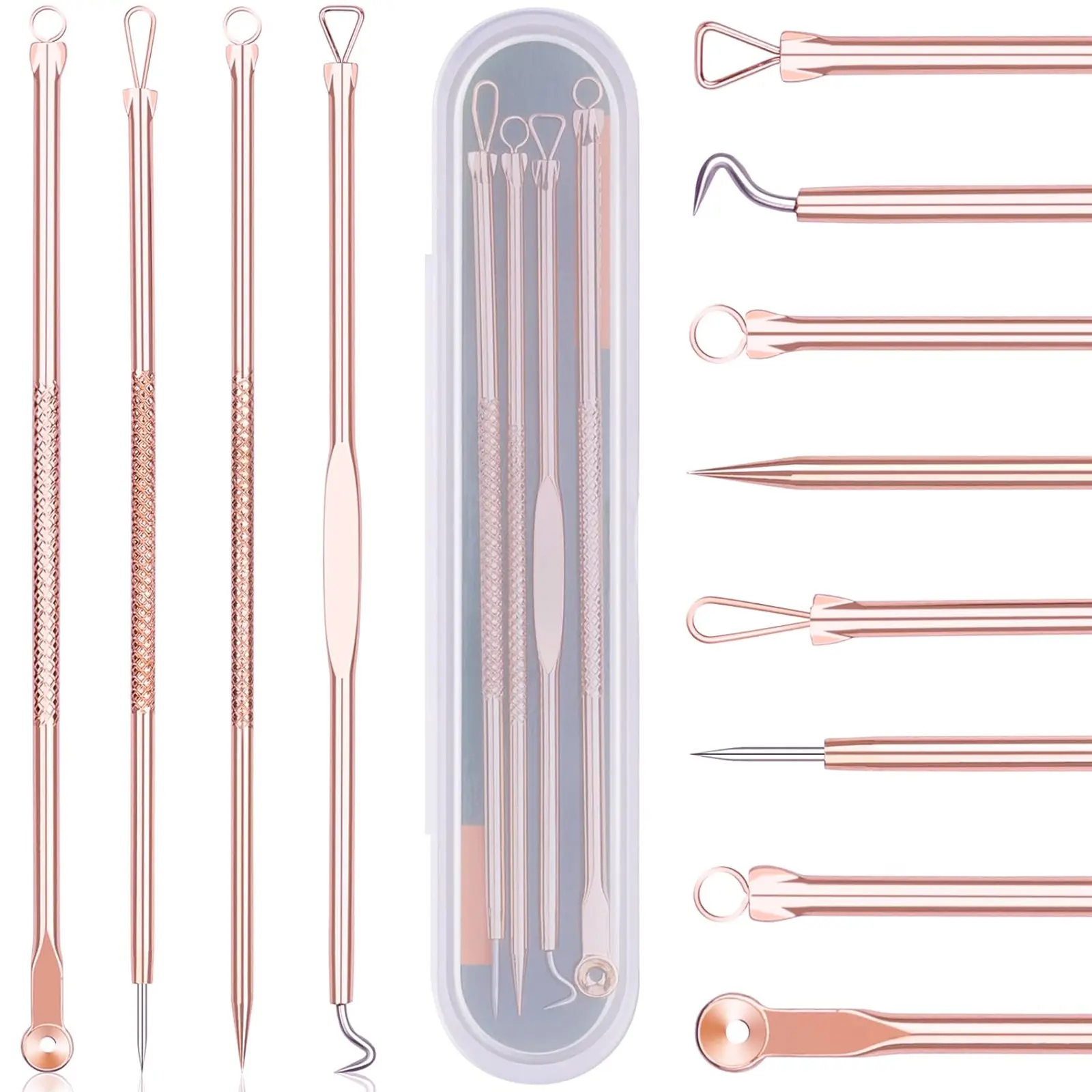 Professional Acne Needle Beauty Set with Mini Storage Box, Medical Grade Stainless Steel Needles, Precision Pimple Popper, Blackhead Extractor, Blackhead Remover Tool, Skin Care Tools