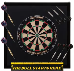 Viper 40-0258 Shot King Sisal Dartboard with Dart Shafts and Red Backboard Bundle, Professional Darts Equipment for Leisure & Outdoor Recreation, Dart Shaft Dartboards