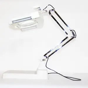 YOKOMA 10X Magnifier Light Amplification Table Lamp Magnifying Glass HD White Lens with LED Light Wider Screen for Reading Working Crafts Workbench