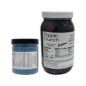 Poppin Crunch Gooey Gummy Gusher Madness Bundle 1.5 LB Sweet or Sour Gummy Gushers & 7oz Sour Blue Raspberry Powder Fruit Flavored Party Favors