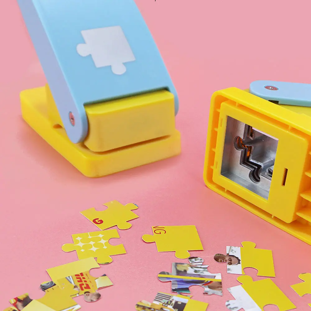 Creative Jigsaw Puzzle Maker Machine with Adhesive Foams, DIY Jigsaw Puzzle Making Machine Cutter, DIY Handmade Material Making Tools for Adults & Kids Crafts