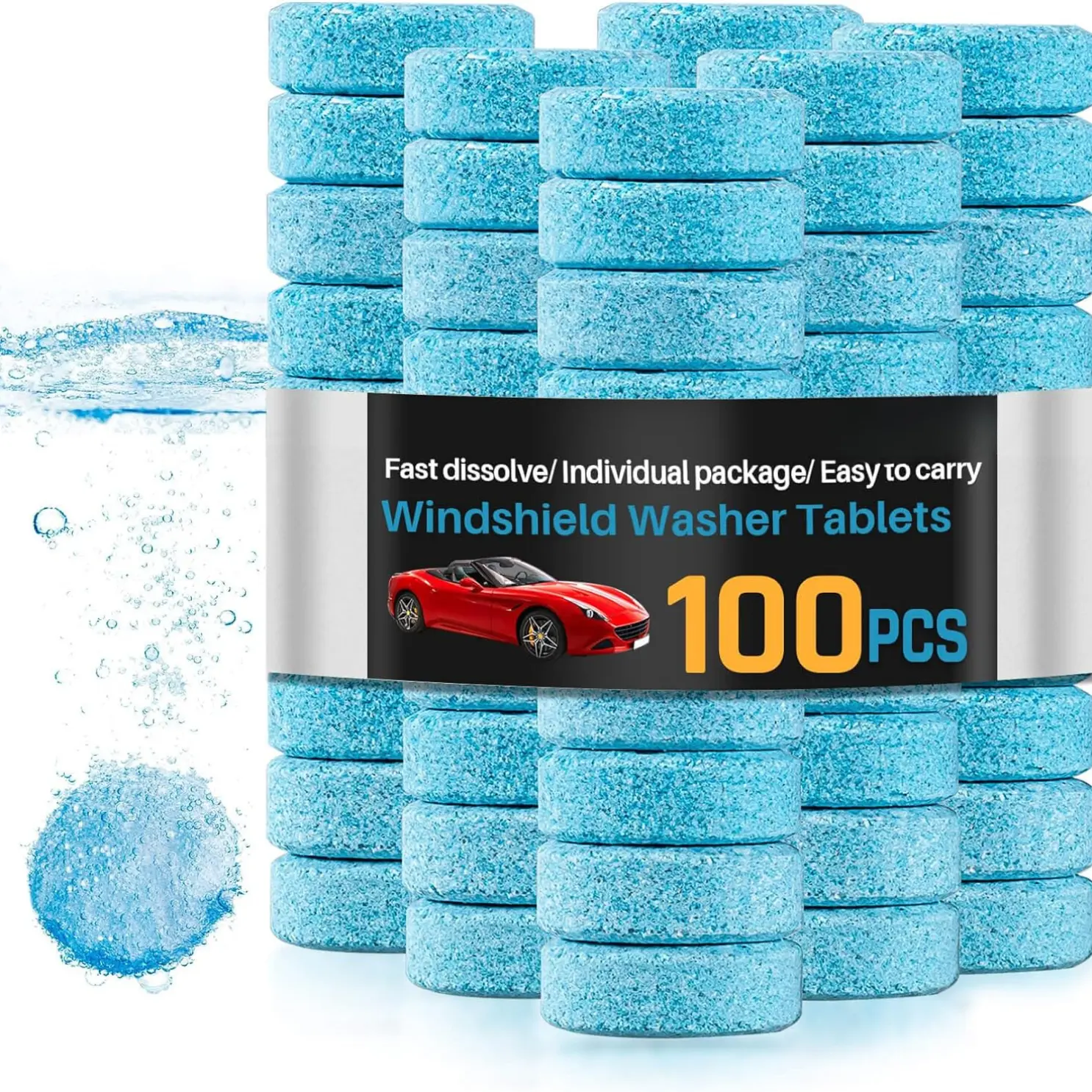 Car Windshield Washer Tablets - Washer Fluid Tablets Glass Cleaner Concentrate Car Windshield Wiper Fluid Car Cleaner Automotive Glass Cleaner