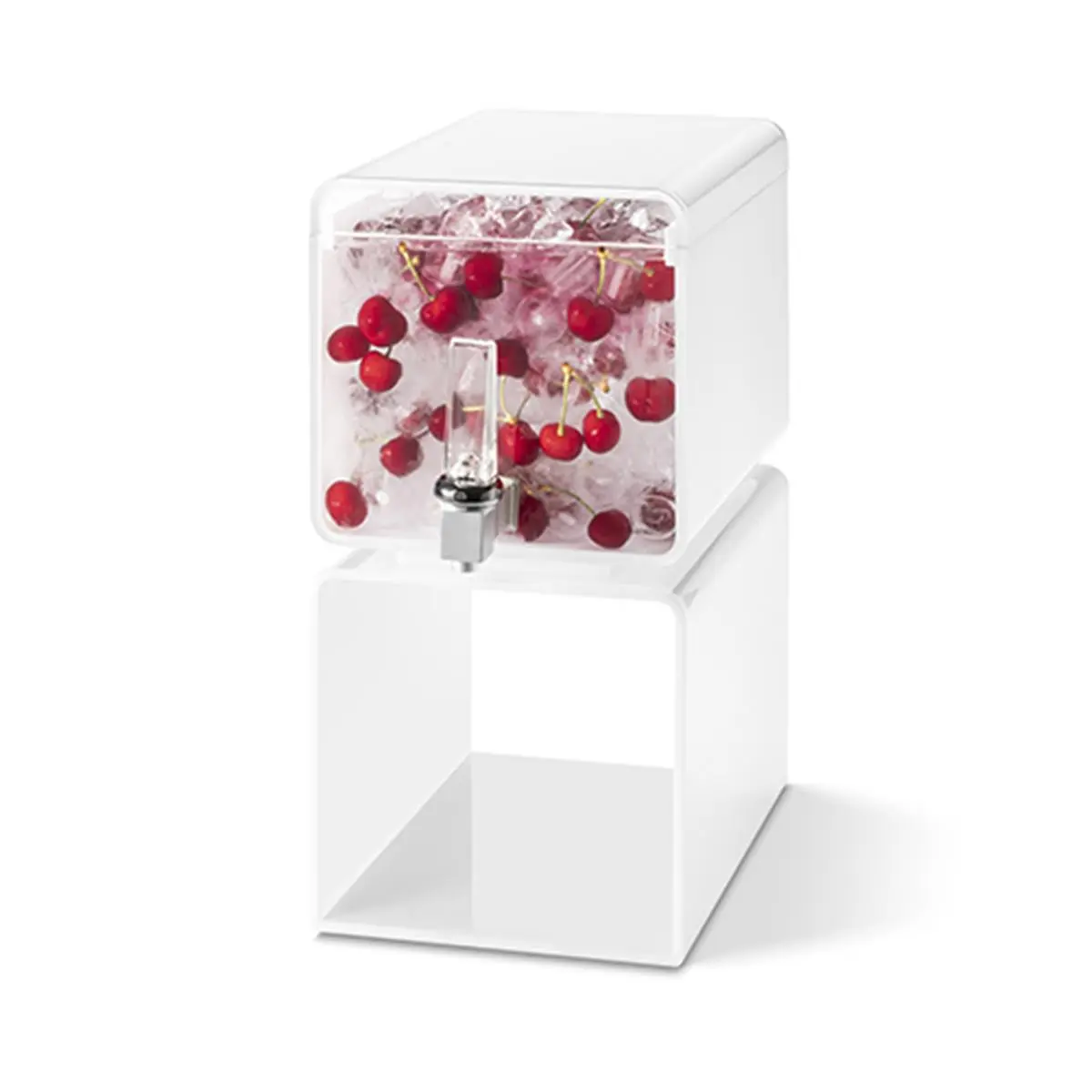 Rosseto LD187 2 gal Acrylic Beverage Dispenser Lucid Cuboid, White