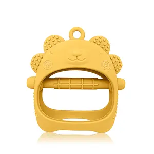 Baby Teething Toy for 0-6 6-12 Months, Anti Dropping Wrist Hand Teethers Baby Chew Toys for Sucking Needs,Food Grade Silicone Teething Mitten,  BPA Free