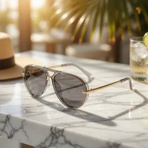 Retro Aviator Sunglasses - 2025 New Multi-Color Gradient Fashion Sunglasses for Men & Women, Trendy Casual Outdoor Accessory