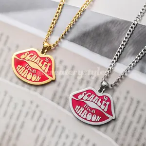 It Was Maroon Lip Necklace