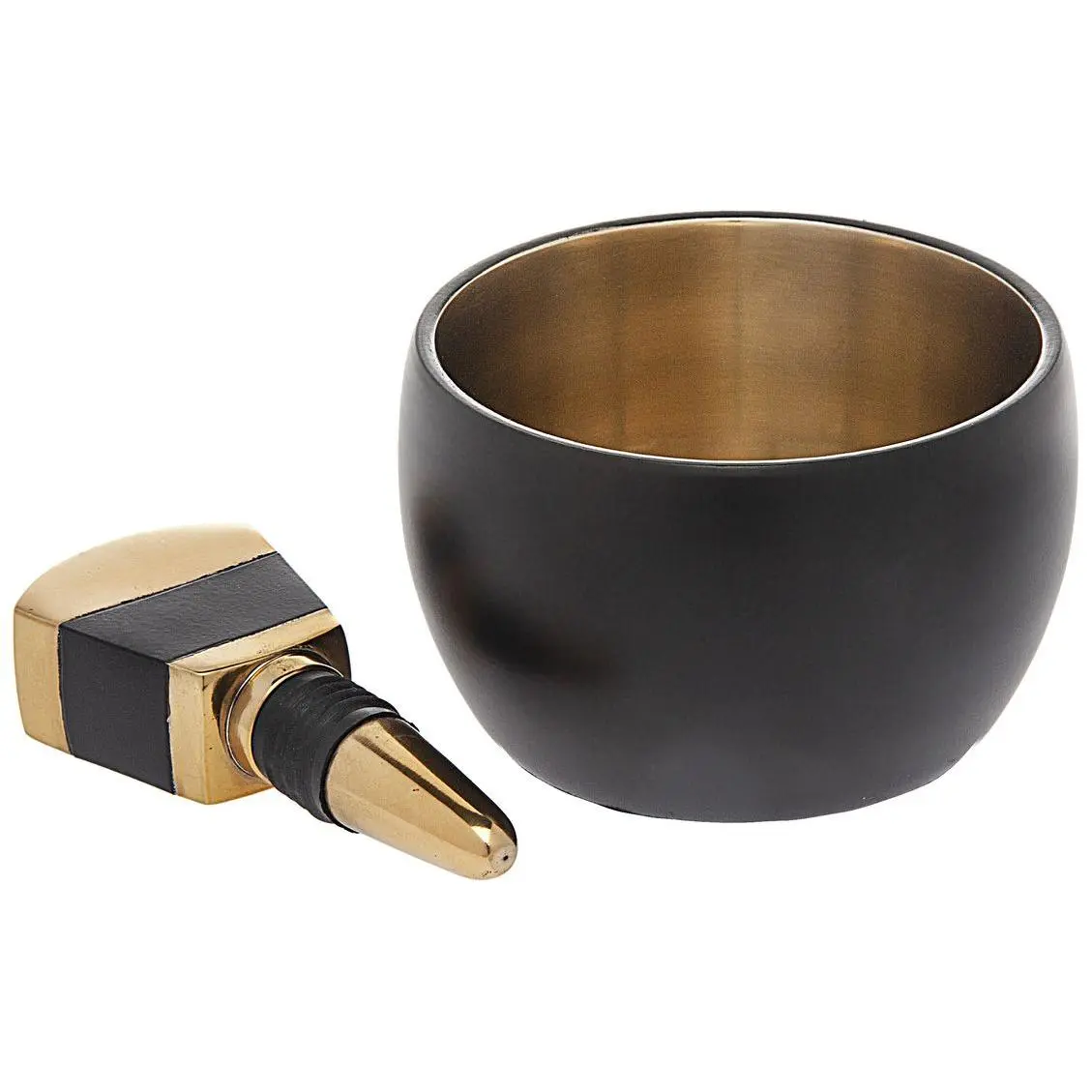 Godinger Nero D'oro Wine Stopper & Coaster