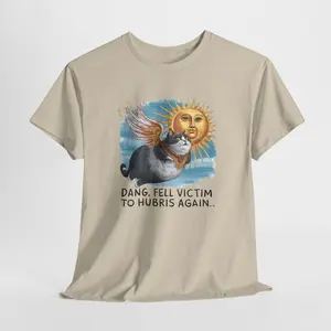 Icarus Hubris Cat Funny Greek Mythology Unisex Heavy Cotton Tee 4HT93P