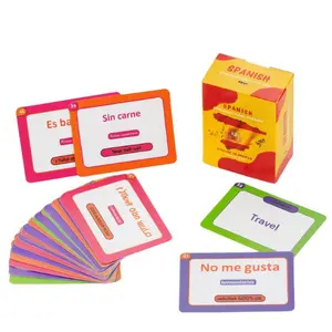 Mother's Day Gift  Spanish Conversational Phrase Flash Cards - 100 Beginner Sayings for Travel, Memory, Quick Reference - Educational Language Learning Resource - Game Like Play - Kids, Grade School, Classroom Homeschool