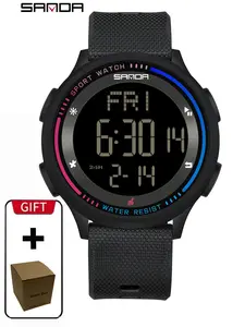 Men's Sporty Digital Wristwatch, Fashionable with Luminous Dial & Waterproof Wrist Watch Feature for Daily Life, Sportive Digital Watch, Modern Waterproof Watch