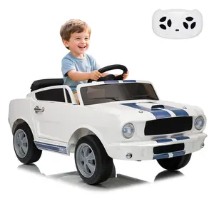 GARVEE Licensed Shelby Ride-On Car with Battery Powered Electric Motor, Featuring Remote Control and Upgrade Panel for Enhanced Driving Experience