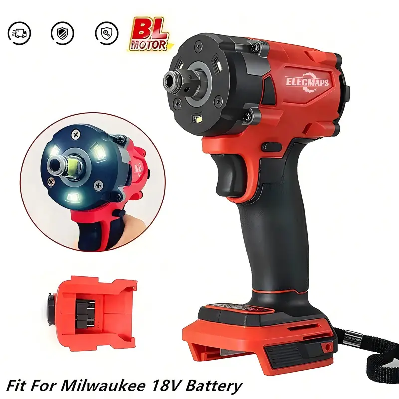 3-in-1  250N cordless impact wrench, compatible with M.18 batteries, lightweight and compact, suitable for home use.