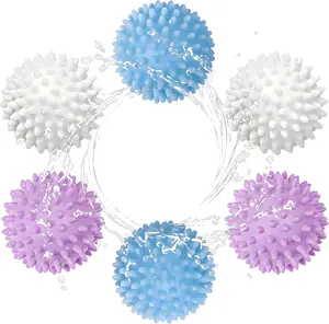 Dryer Balls Anti Static, 6 count Laundry Agitator Balls for Laundry, Blue Purple White  Washing Balls Tangle Free for Washer, Softens Fabrics, Prevents Tangles, Enhances Cleaning