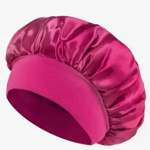 Silky Satin Bonnet for Hair Protection in Vibrant Pink | Soft & Smooth Material | Multiple Colors Available