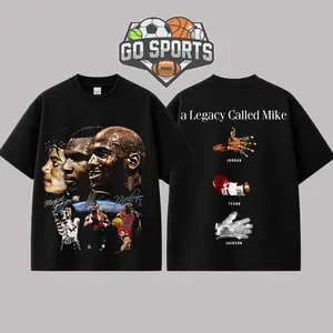Retro 'A legacy called Mike' Graphic Premium Cotton T-Shirt For Michael Jordan, Michael Jackson, Mike Tyson Streetwear Tee, Michael Jackson Music Fans Tee, Gift For Basketball Fan Graphic Tee