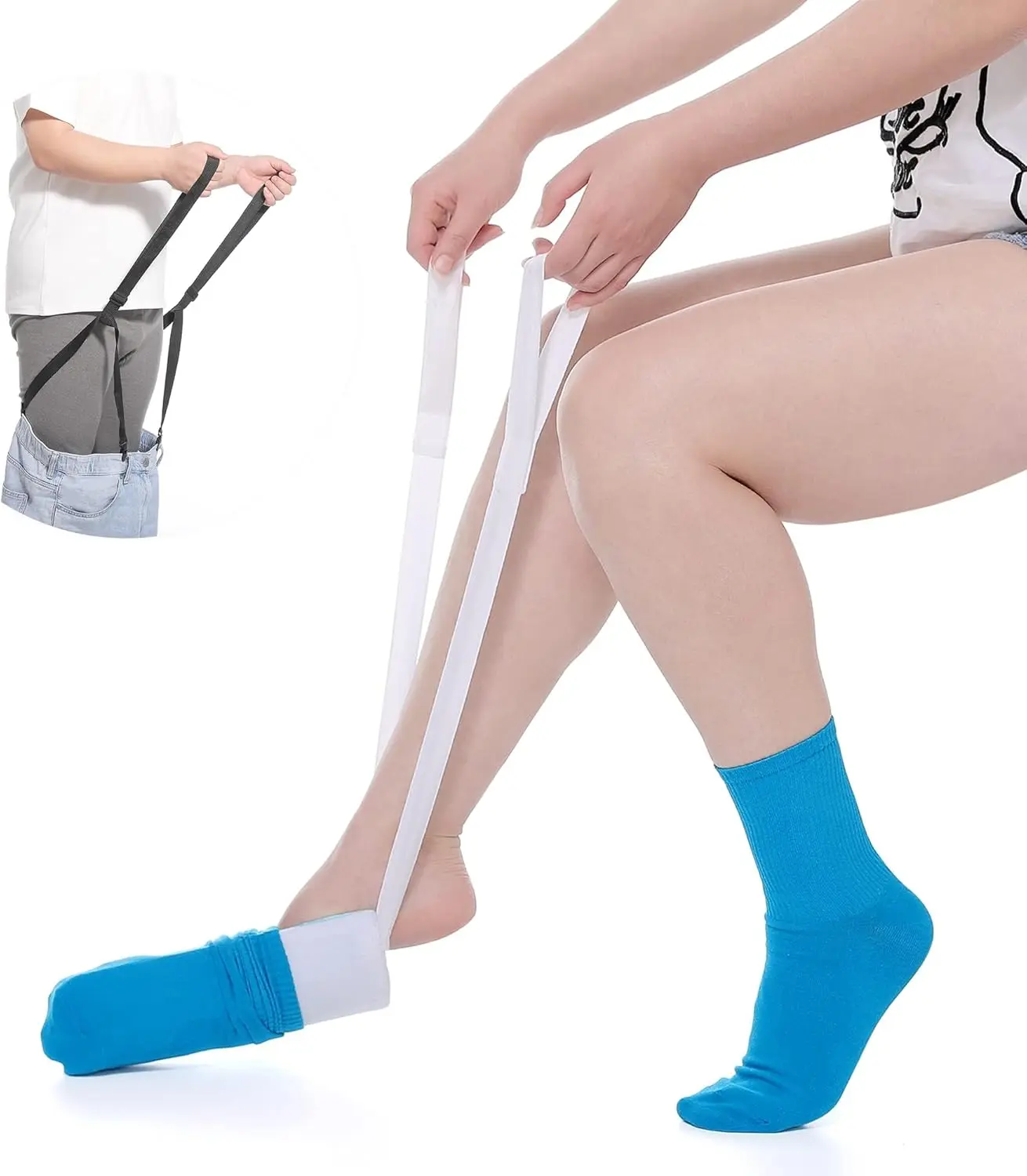 Sock Slider, 1 Count Sock Auxiliary Tool, Sock & Shoe Puller, Painless & Non-bending Stretching & Tightening Slider, Suitable for Elderly