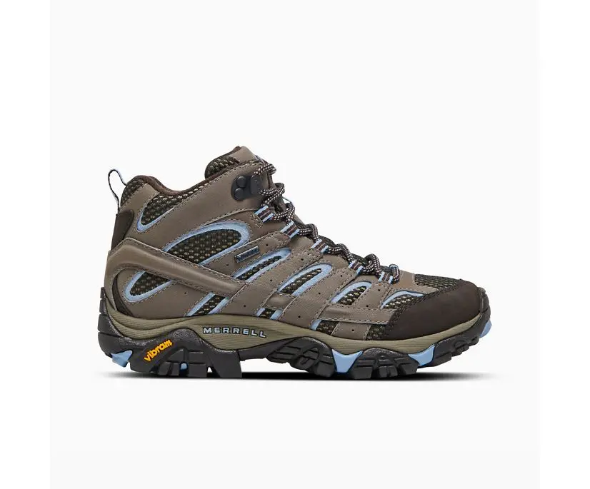 Merrell Women's Moab 2 Mid Gore-Tex Waterproof Hiking Boots, Outdoor Trail Walking Footwear with Vibram Sole