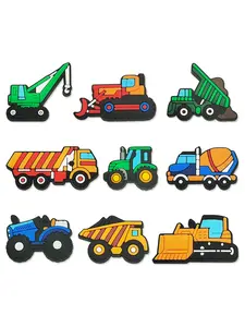 9 Piece Engineering Car Shoe Decoration Accessories, Cute Shoes Decorations,  PVC Shoes Charms, Suitable for Sandals, Party Gifts