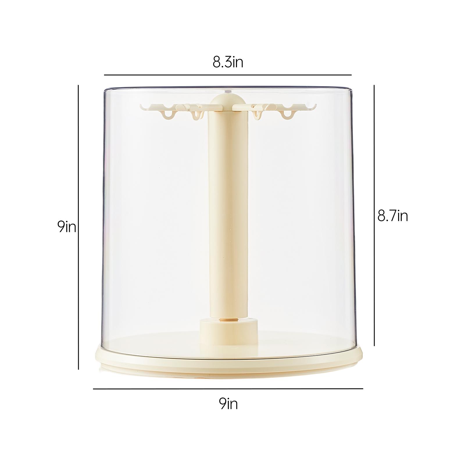 UFORU Clear Dustproof Rotating Display Box,for Keychain,Watch,Jewelry,Home Organizer,Living Room,Bedroom,Study Room,No Battery,Multifunctional Storage Solution,blind  box display Fitting