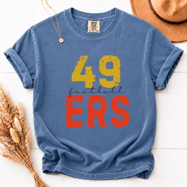 Comfort Colors T-Shirt 49ers Football Fan Graphic Tee, Vintage Game Day Sports Shirt, Unisex Football Lover Tee