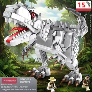 Cool Tyrannosaurus Rex Building Block Toy, Jurassic Dinosaur Series, Flexible Jointed, Educational Puzzle Toy, Family Model Decoration Gift