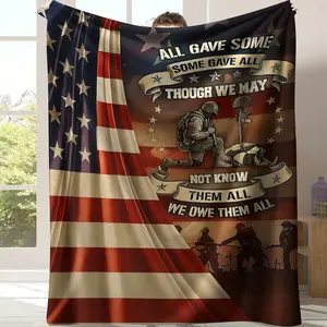 Honor Our Heroes Blanket We Owe Them All Veteran Design Soft Flannel for Military Supporters Viral Patriotic Essential Father's Day
