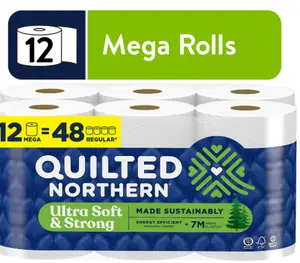 Quilted Northern Ultra Soft & Strong 2-Ply Toilet Paper, 12 Mega Rolls