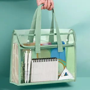 Large Capacity File Folder - Files Organizer, Expanding File - Multi-compartment design suitable for tablets, A4 paper, books and stationery - Durable and portable file box with contents clearly visible