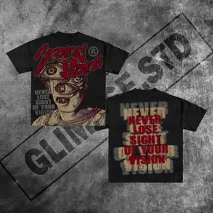 Y2K Graphic "Never Lose Your Vision" Personalize Printed Tshirt Casual Cotton Crewneck Menswear