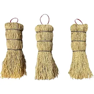 Coladera Set of 3 Natural Fiber Dish Brush Cleaners Mexican Escobetas Molcajete with Hangers Sustainable Kitchen Cleaning Scrubber Brushes for Pots Sinks and Pans Cepillo Limpia Trastes Yellow