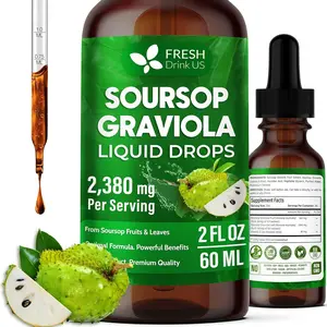 Premium 2 fl oz Soursop Graviola Extract Liquid, 60ml Soursop Extract Liquid, 30 Days Supply – 100% from Natural Soursop Leaves and Fruit Extract, Vegan, Non-GMO, Gluten-Free (2 fl oz)