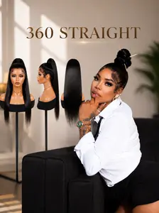 Human Hair 360 Straight Lace Wig, 100% Human Hair, Transparent Lace