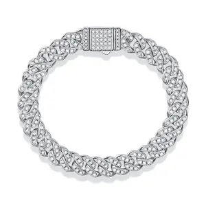 VVS1 Moissanite 925 Silver Cuban Link Bracelet